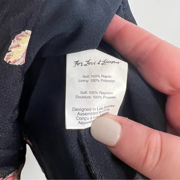 FOR LOVE & LEMONS Cherry Sundress Cherry Noir Tie Front Cutout Mini Medium - Picture 8 of 10